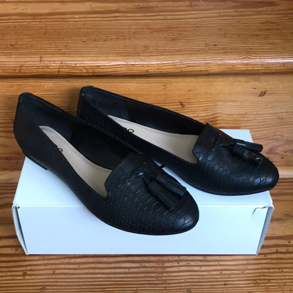 BNWT Black Aldo Loafer Flats 37 6.5